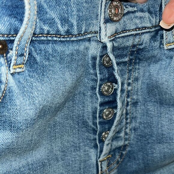 7 For All Mankind High Waist Josefina Distressed Raw Hem Boyfriend Jeans Size 29 - Picture 5 of 7